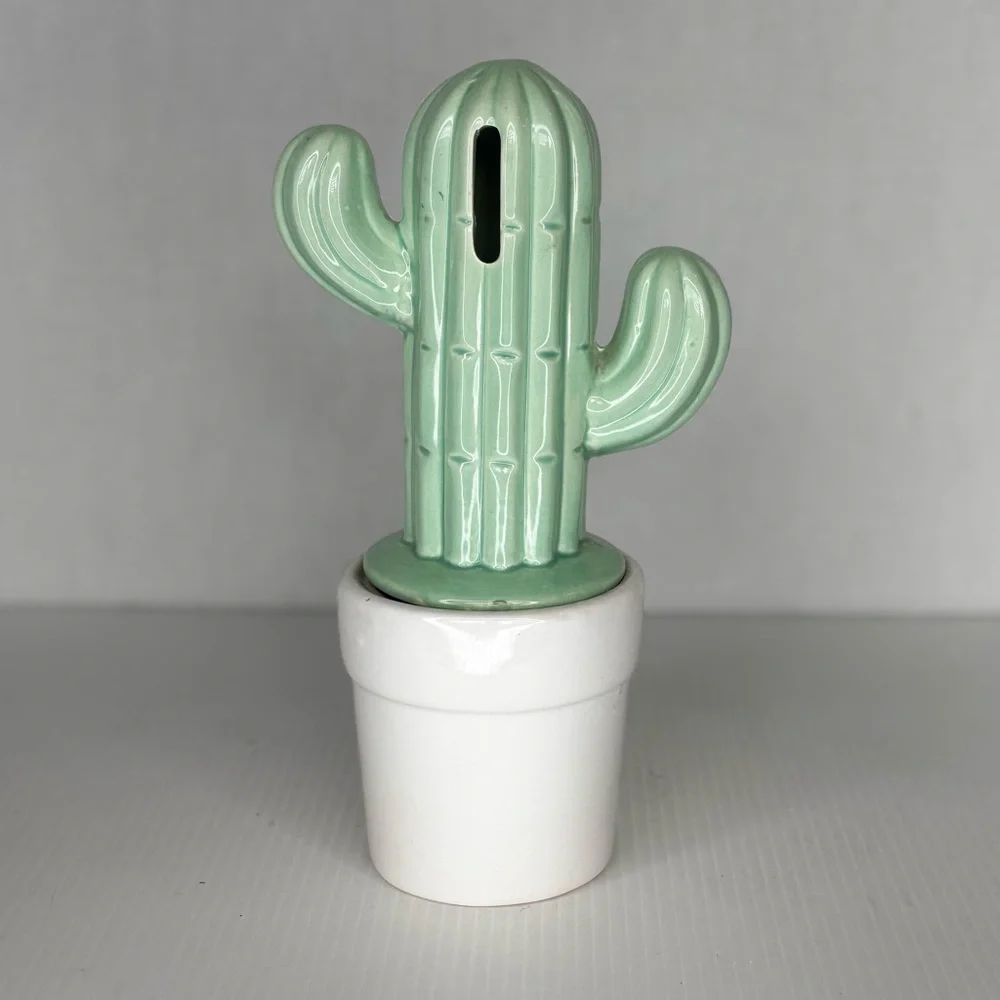 Cactus Bank w Original Stopper Southwest Decor 9.75” - Picture 3 of 10